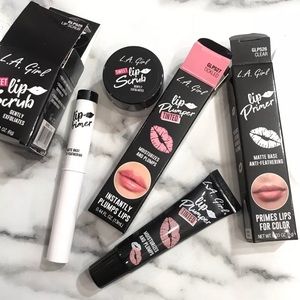 LA Girl Lip Lot- Primer, scrub, Plumper